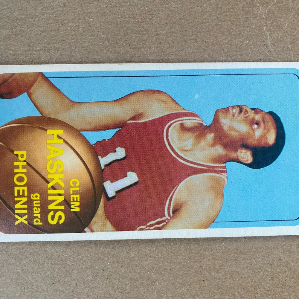 Topps Card with Red Jersey and Blue Background